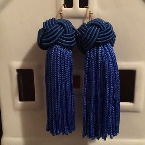 Blue tassel earrings